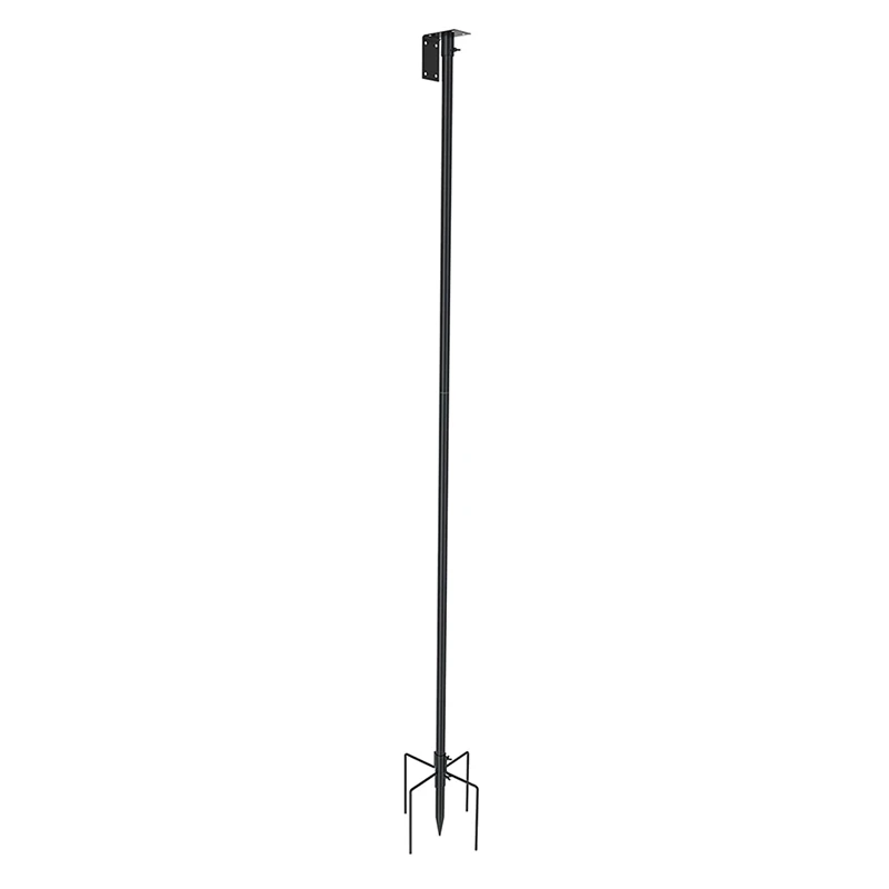 Post Support Rod Stand Set Universal Black Iron With 5 Prong