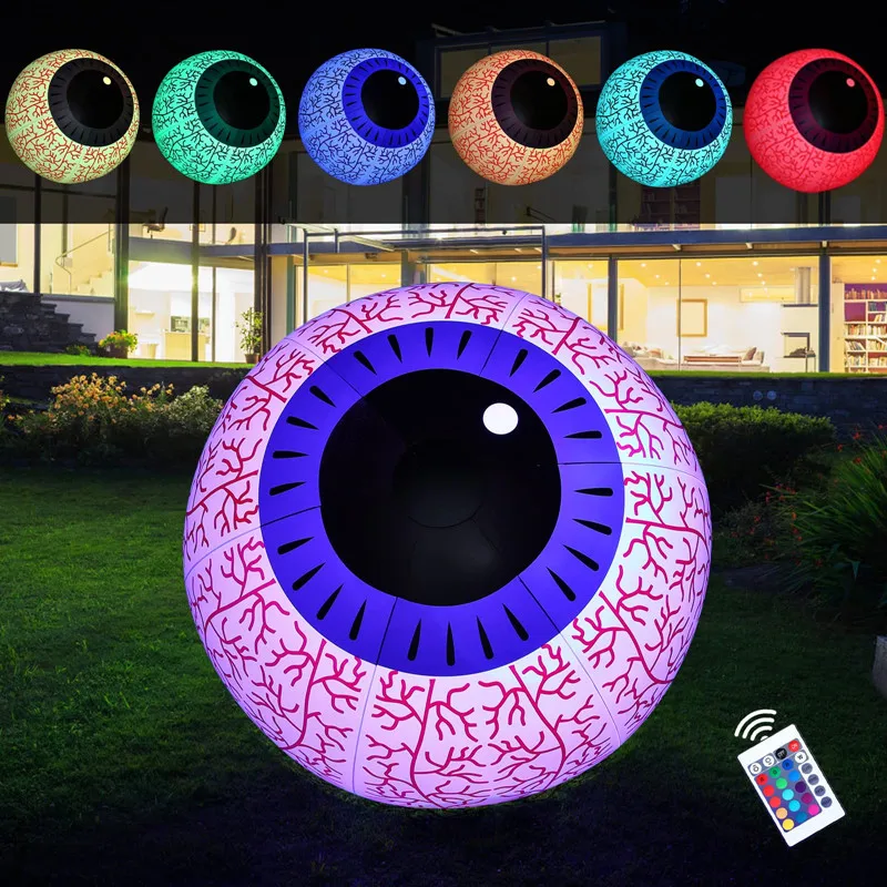 

Halloween Decoration LED Eyeball Balloon Light 40/60cm PVC Inflatable Remote Control Luminous Ball For Outdoor