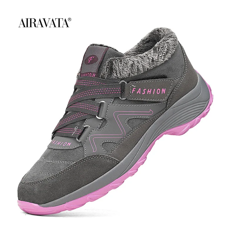 Women Warm Fur Non-slip Outdoor Shoes Winter Snow Ankle Boots Casual Boots