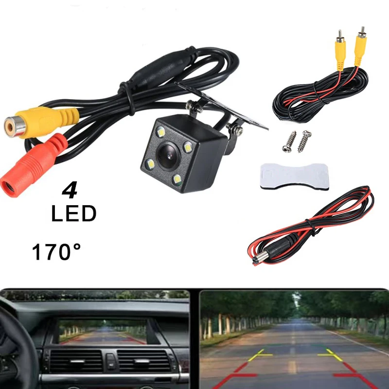 

NEW Car Rear View Camera HD Rear View Video Vehicle Camera Backup Reverse Camera 4 LED Night Vision Parking Camera Wide Angle