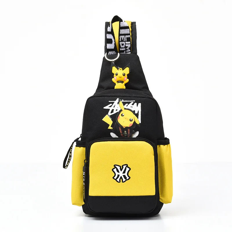 

Anime Pikachu Peripheral Chest Bag Two-dimensional Leisure Outdoor Shoulder Messenger Bag Smart USB Headphone Hole Chest Bag