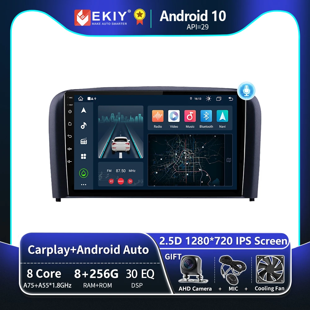 EKIY T8 8G 256G для Volvo S80 2004 2005 2006 Автомобильный радиоприемник Мультимедийная система