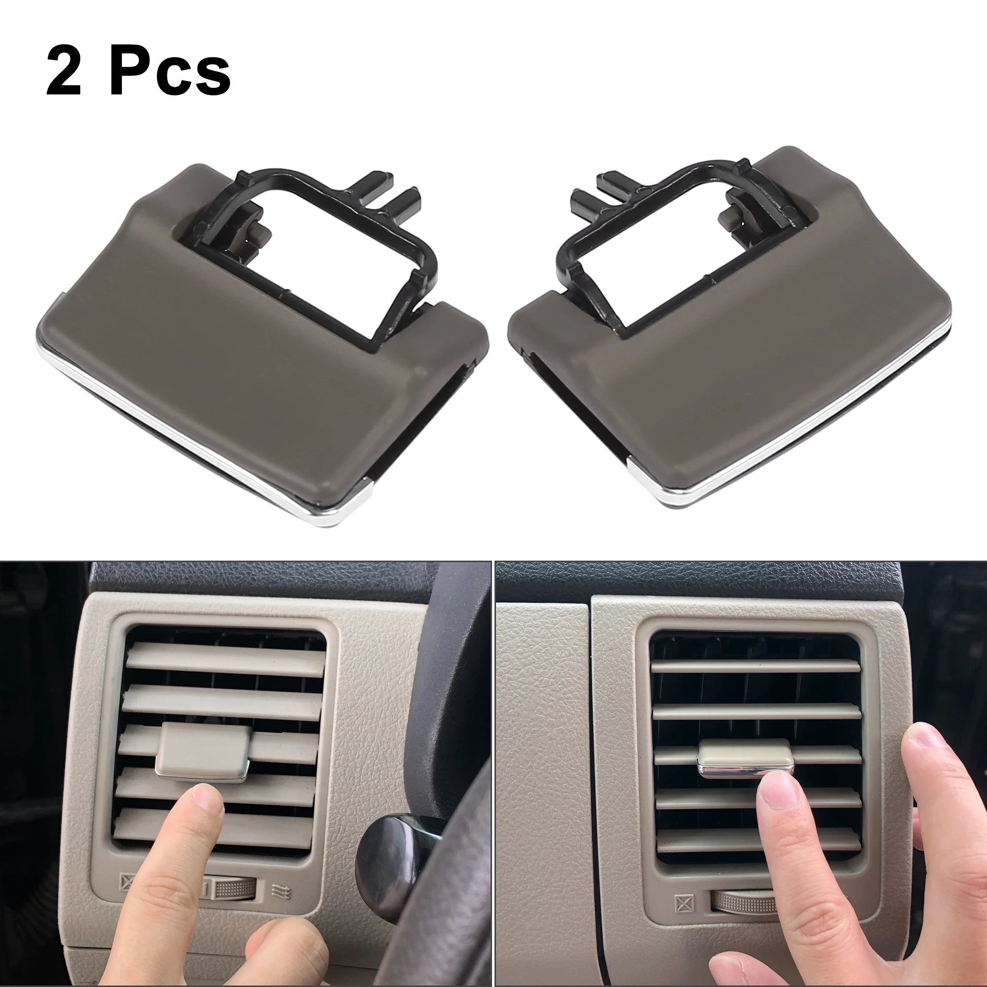 

X Autohaux Front Left Right Vent Air Conditioning Vent Outlet Tab Clips Fit for Mercedes Benz GL450 ML350 - Pack of 2 Brown