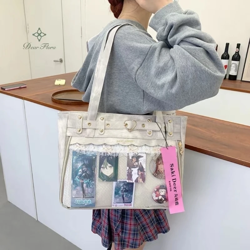 Y2k Уличная одежда для девочек сумки Ita крутая прозрачная сумка на плечо большой