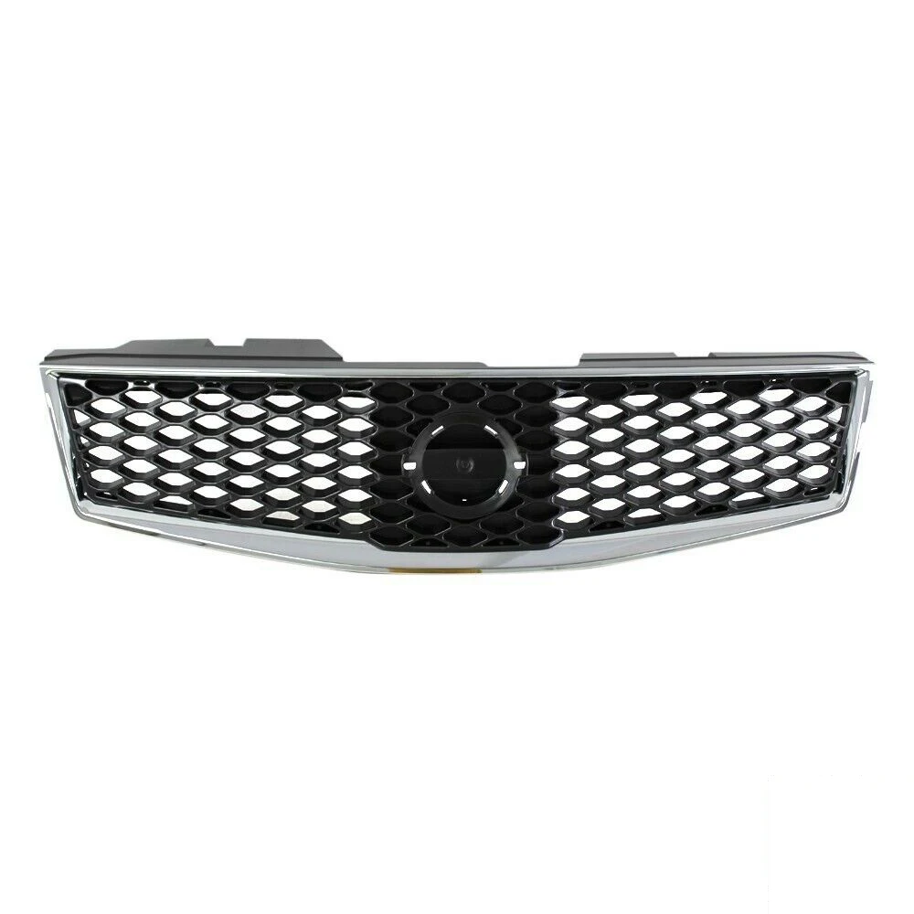 

For 07-12 Nissan Sentra SE-R Front Grille Assembly Chrome Shell Dark Gray Insert