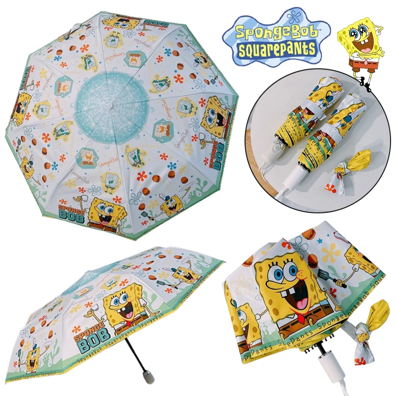 Складные автоматические ветрозащитные Зонты ручной работы с мультяшным