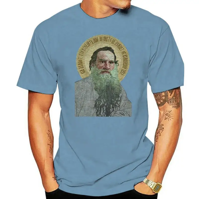 

Футболка Leo Tolstoy мужская с принтом, модная футболка в стиле хип-хоп, Классическая футболка из 100% хлопка, футболка с принтом в подарок, Лидер пр...