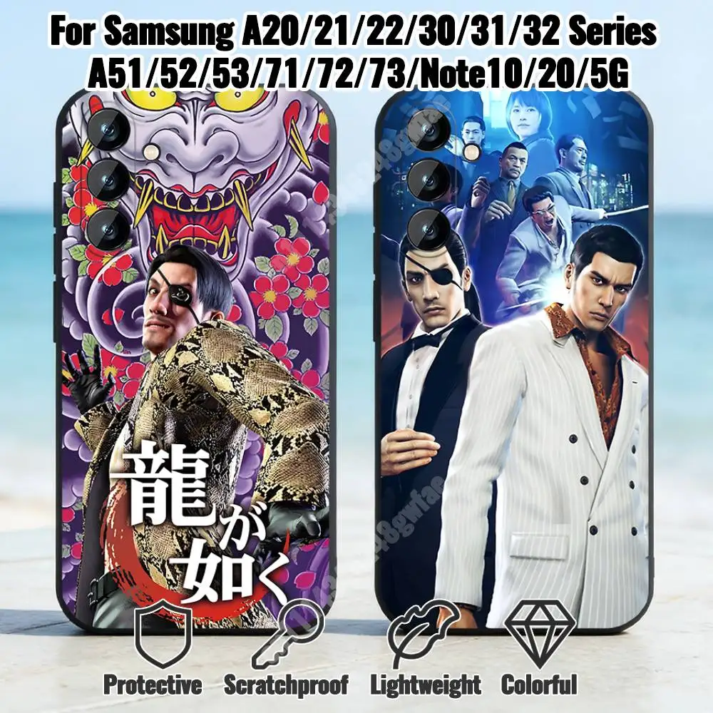 Фото Чехол для телефона Goro Majima Like A Dragon для Samsung Galaxy A12 13 Note 10Pro 20Ultra A20 21 30 31 40 41 A71 72, силиконовый протектор. №1