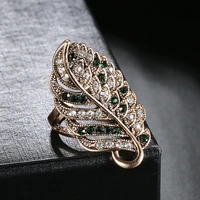 2022 new fashion green crystal wedding engagement rings for women silver color vintage jewelry boho ring bijoux wholesale
