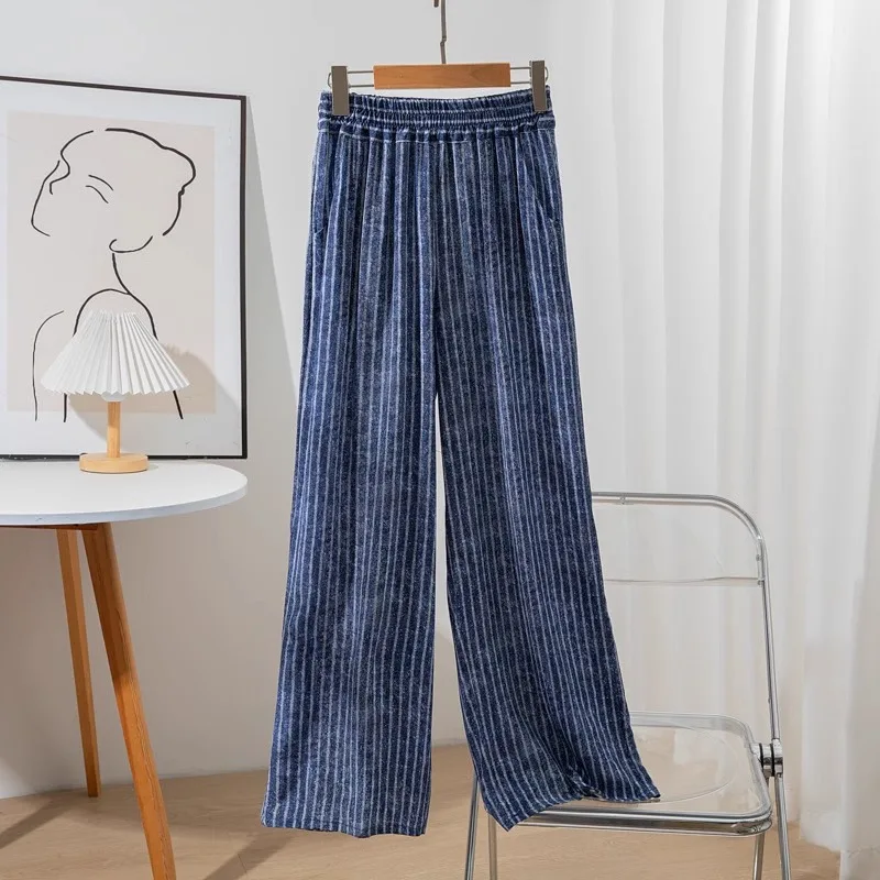 100% натуральный шелк тутового шелкопряда крепдешин синие полосатые эластичные с