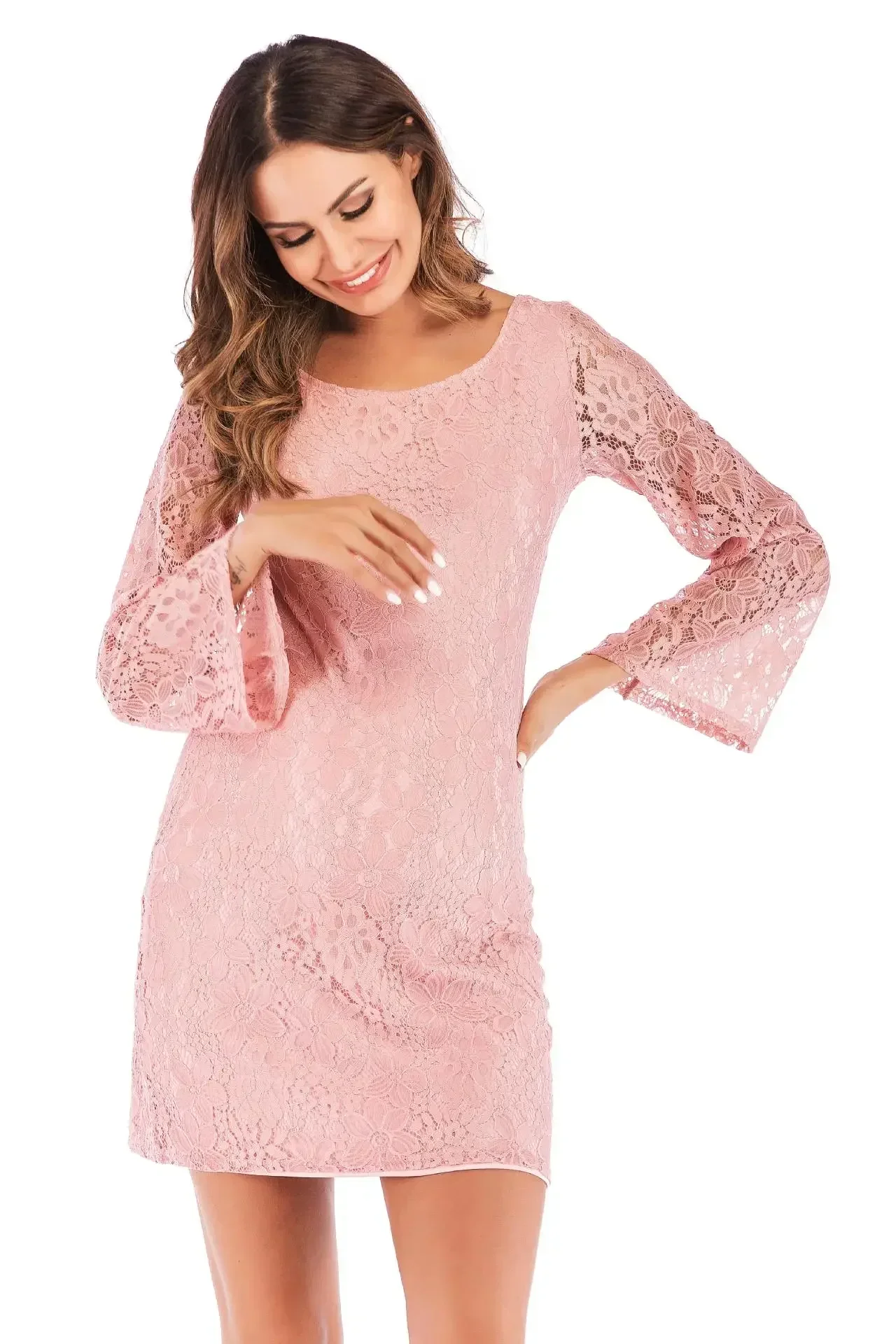 Летние платья для беременных кружевное платье с V-образным вырезом и длинным