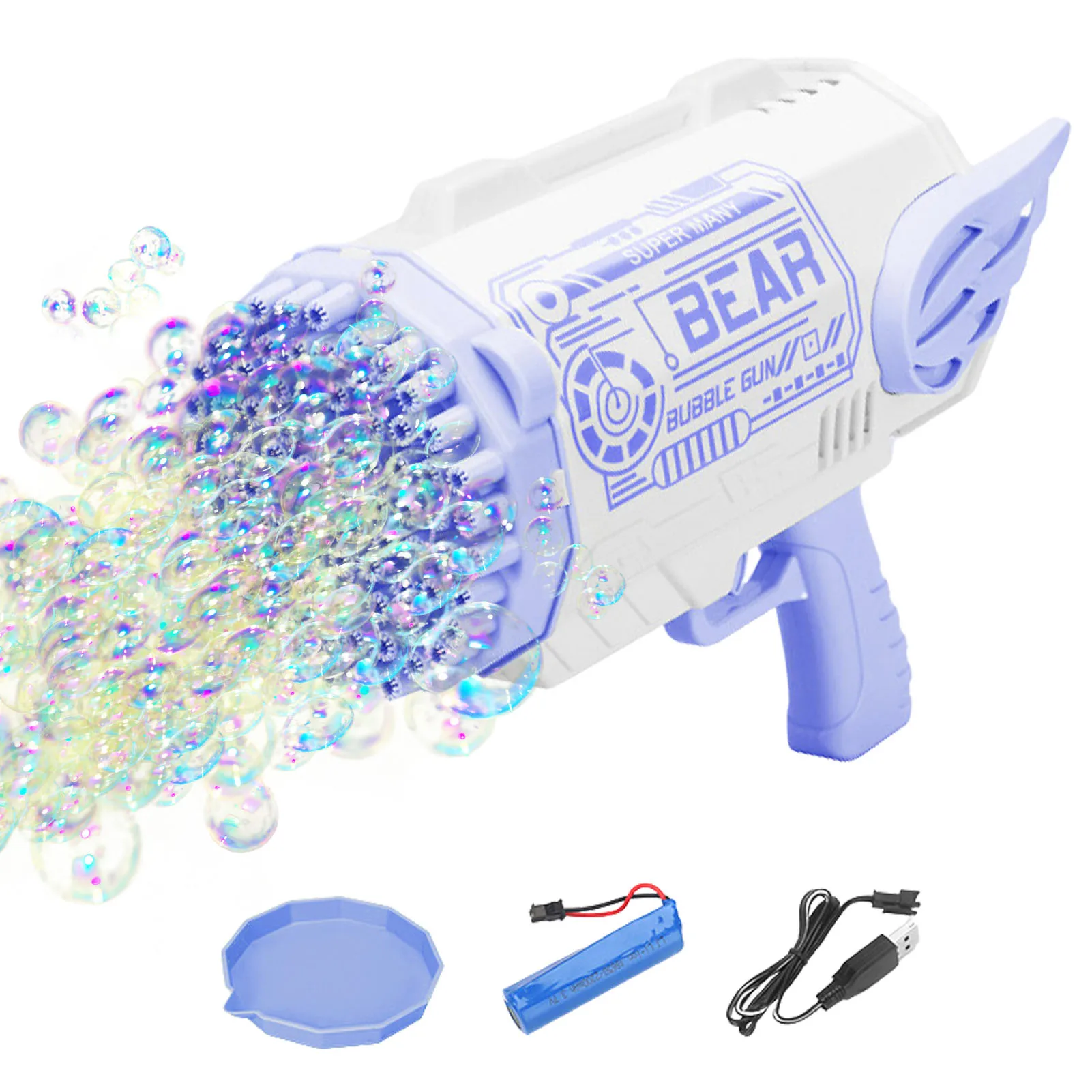 

Bubble Blower For Toddlers 80 Holes Automatic Bubble Maker With Colorful Light Automatic Bubble Machine Blower With Colorful