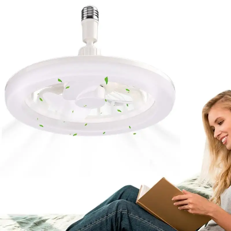 

2 In 1 Smart E27 Ceiling Fans With Lights Remote Control With Fan Easy Installation Lamp Holder For Indoor Living Room Bedroom