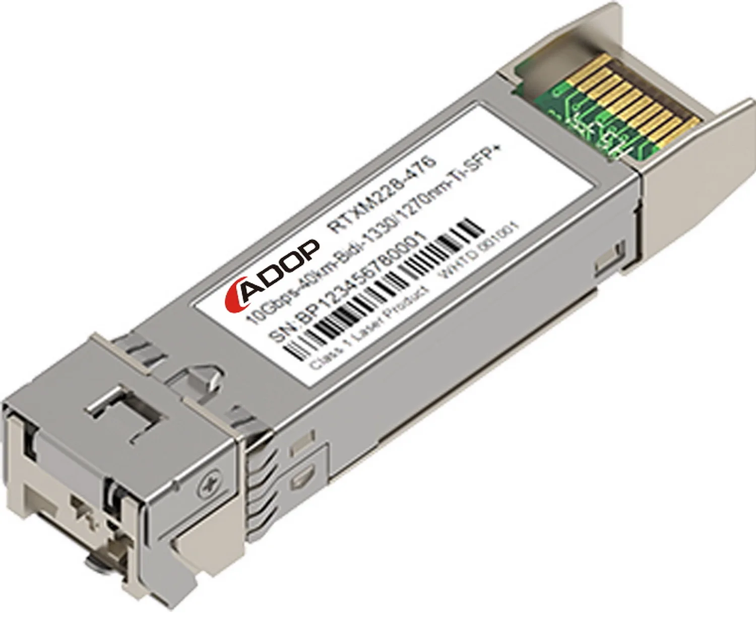 ADOP for Cisco SFP-10G-BX40U Compatible 10GBASE-BX40-U BiDi SFP+ 1270nm-TX/1330nm-RX 40km DOM Simplex LC SMF Transceiver Module