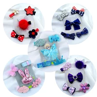 5 pcsset baby mini cute cartoon flower bow butterfly barrettes hair clips hairpins for girls kids children hair accessories set
