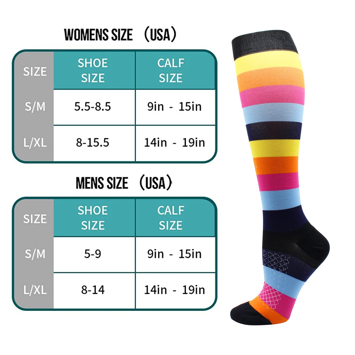 Wholesale 6 Pairs Compression Socks Women and Men Cycling Running Nursing Hiking Varicose Veins Sports Cycling Football Socks