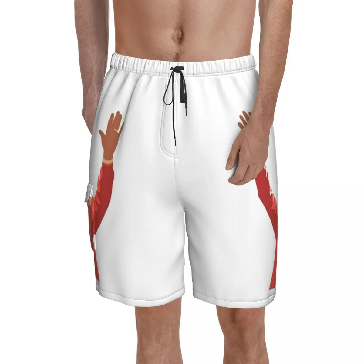 

Peach Tone Kanye West Hands Board Shorts college dropout singer kim fanart Man Classic Board Short Pants Trenky Printing Trunks