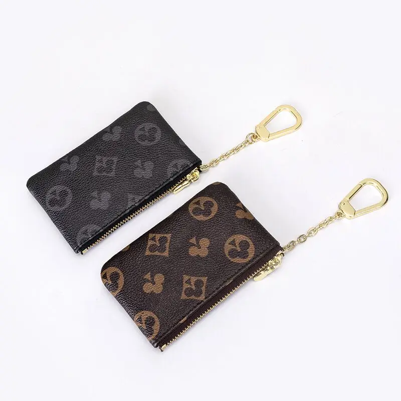 

2022 Mini Classical Wallet Purse Brand Designer Decorative Bag for Women Zipper Small Coin Pocket Unisex Leather Key Chian Purse