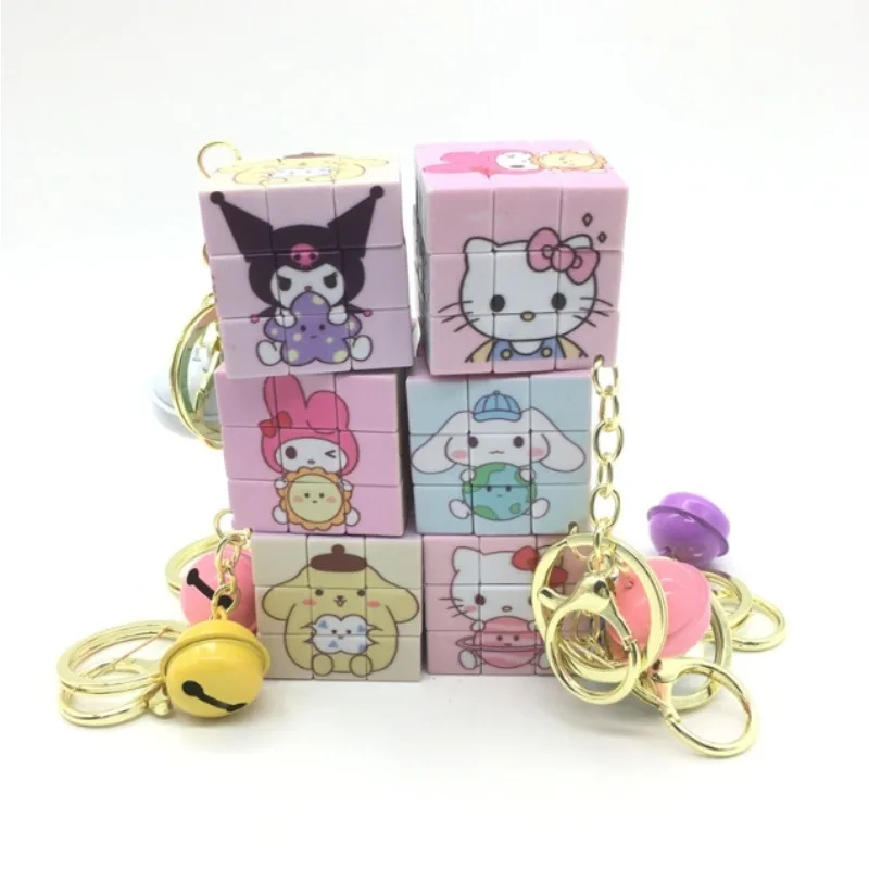MINISO Sanrio Kawaii аниме Hellokitty брелок Kuromi Cinnamoroll кубик Рубика игрушка мультфильм рюкзак