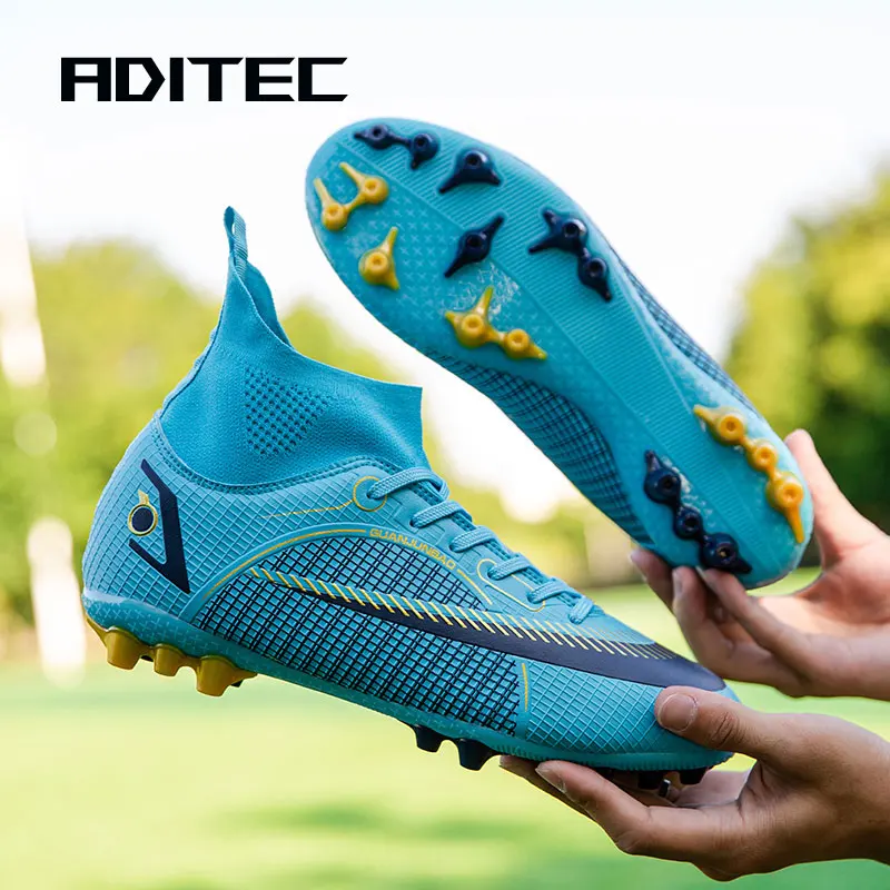 FG/HG/TF Men's football boots High ankle youth football shoes spikes professional training shoes Futsal football shoes