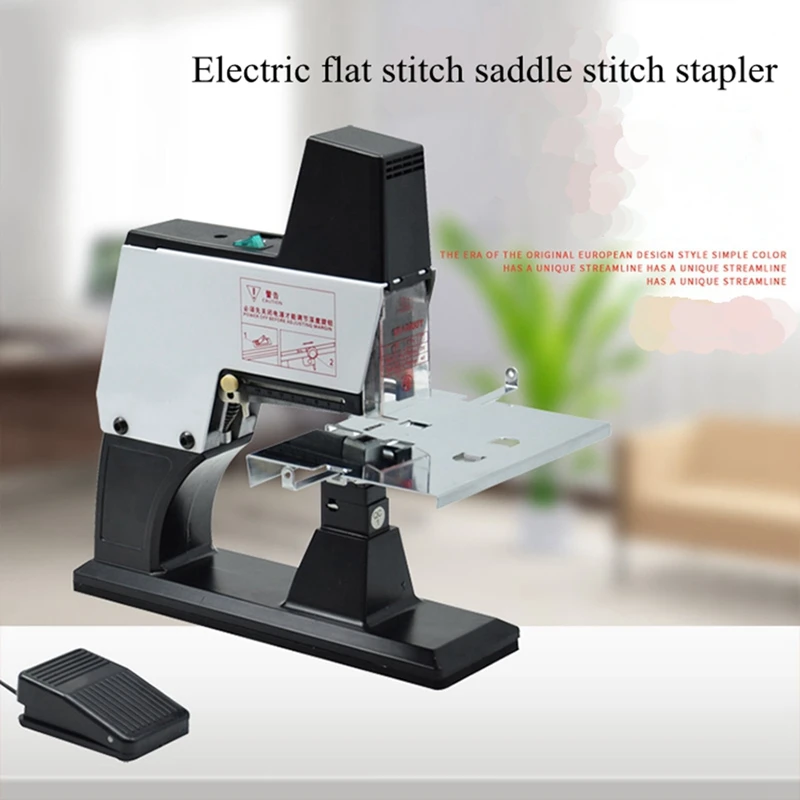 Electric Text Binding Machine Middle Seam Stapler Heavy Duty Fully Automatic Flat Stitch Saddle Stitcher ST-105