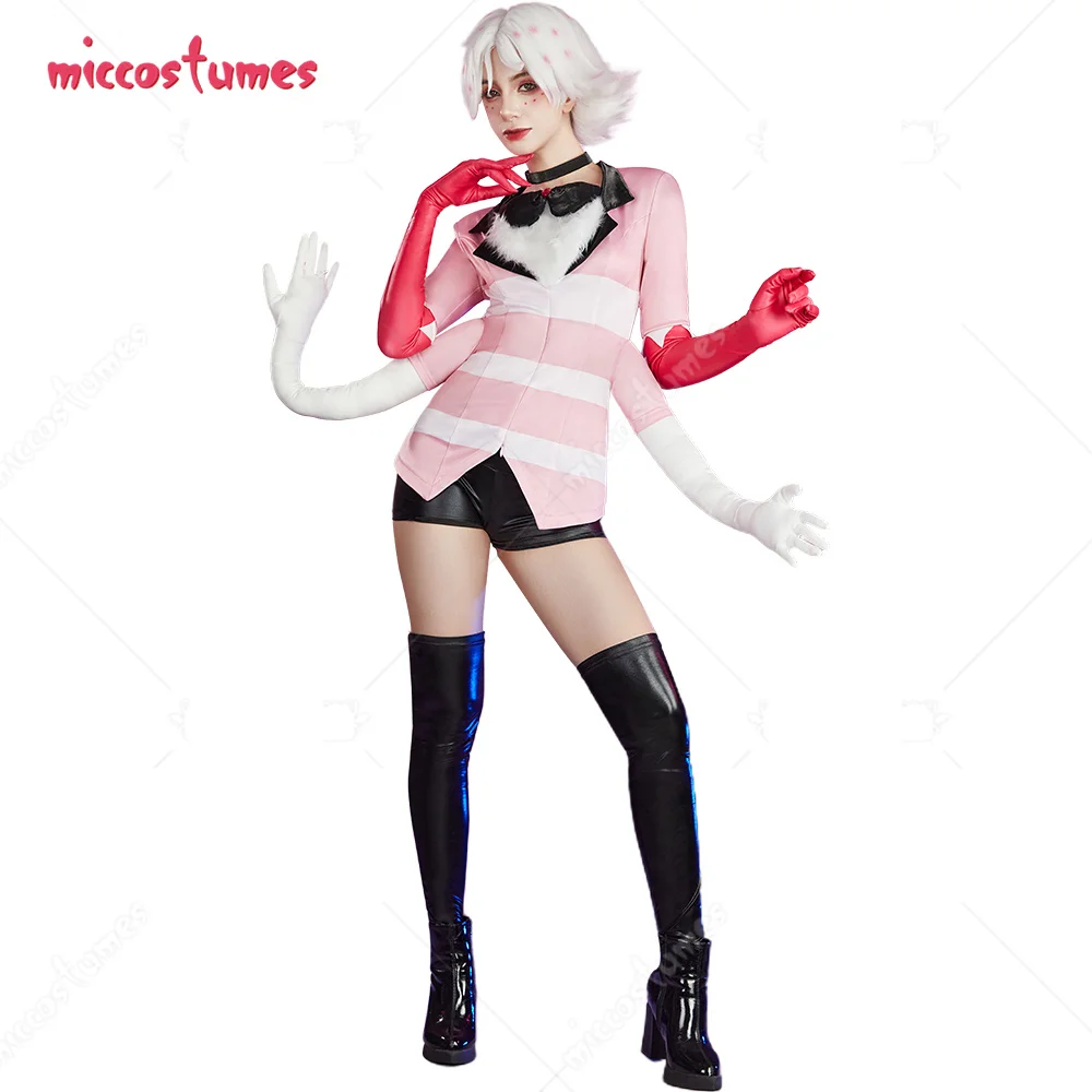 Женский костюм для косплея Miccostumes из пыли ангела топ и брюки с перчатками чокер