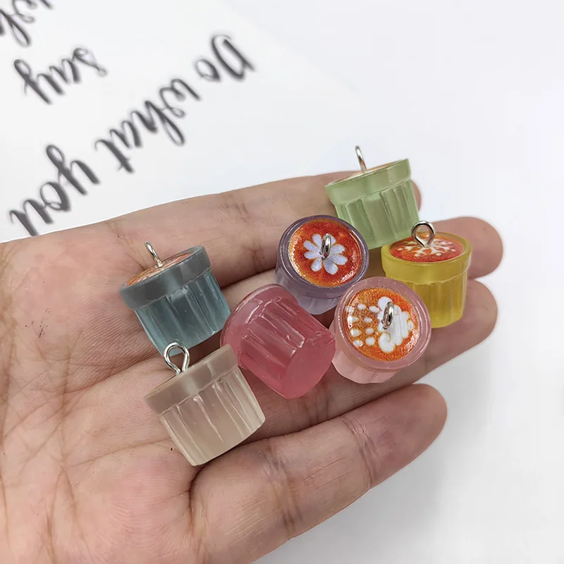 

10pcs Cloud Leaf Hearts Flower Coffee Cup Charms for Jewelry Making Luminous Pendants Flat back Diy Earring Keychain Finding