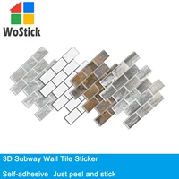 wostick factory hot selling subway wall tile stickers for home restaurant entertainment place interior wall decoration