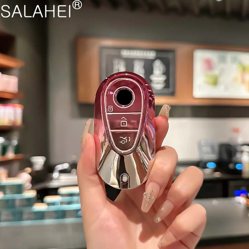 Автомобильный брелок оболочка без ключа градиентный цветной чехол из ТПУ для