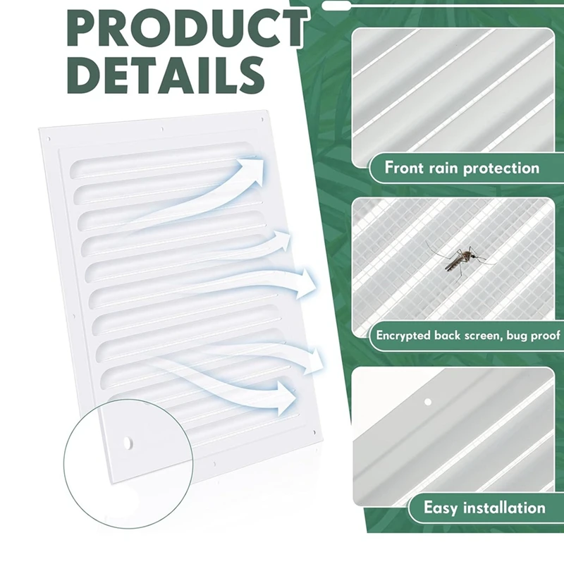 BEAU-2Pcs чердак вентиляционные отверстия алюминиевые настенные металлические с