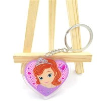 disney princess mens and womens key chain accessories lovely bag pendant key ring acrylic cartoon friend gift