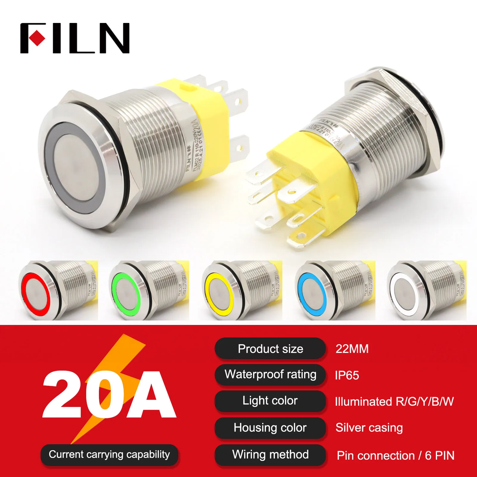 

Водонепроницаемый круглый кнопочный переключатель FILN