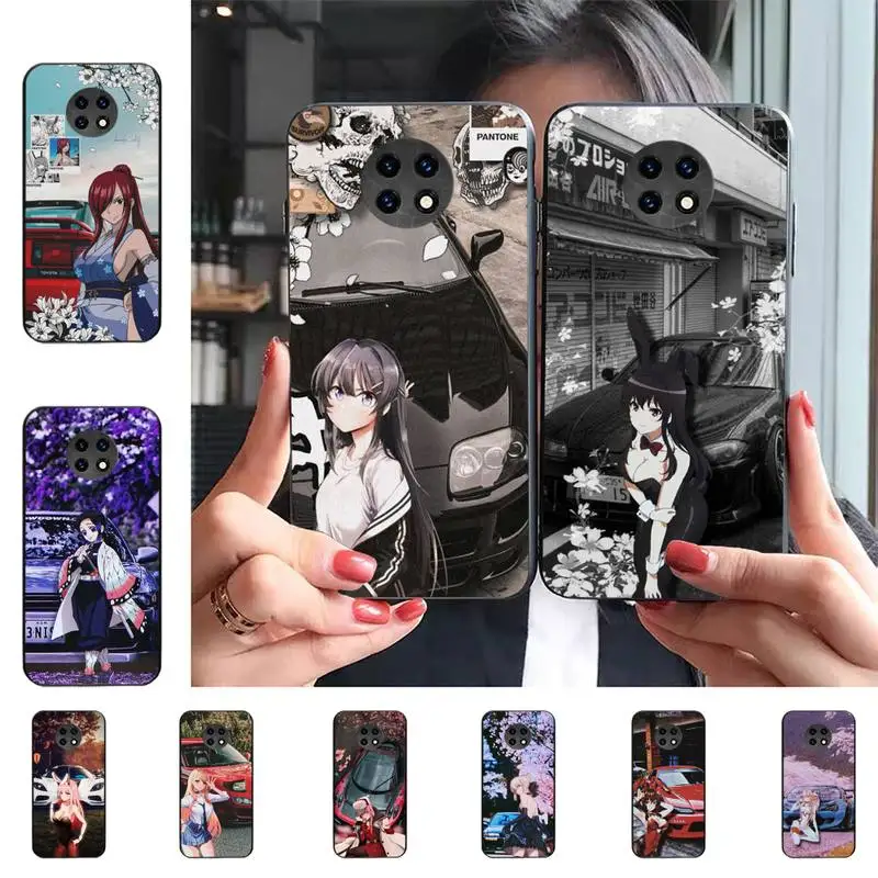 

Anime Girl JDM Sports Car Drift Phone Case For Redmi 5 6 7 8 9 10 plus pro 6 7 8 9 A GO K20 K30 K40 pro plus F3 Fundas