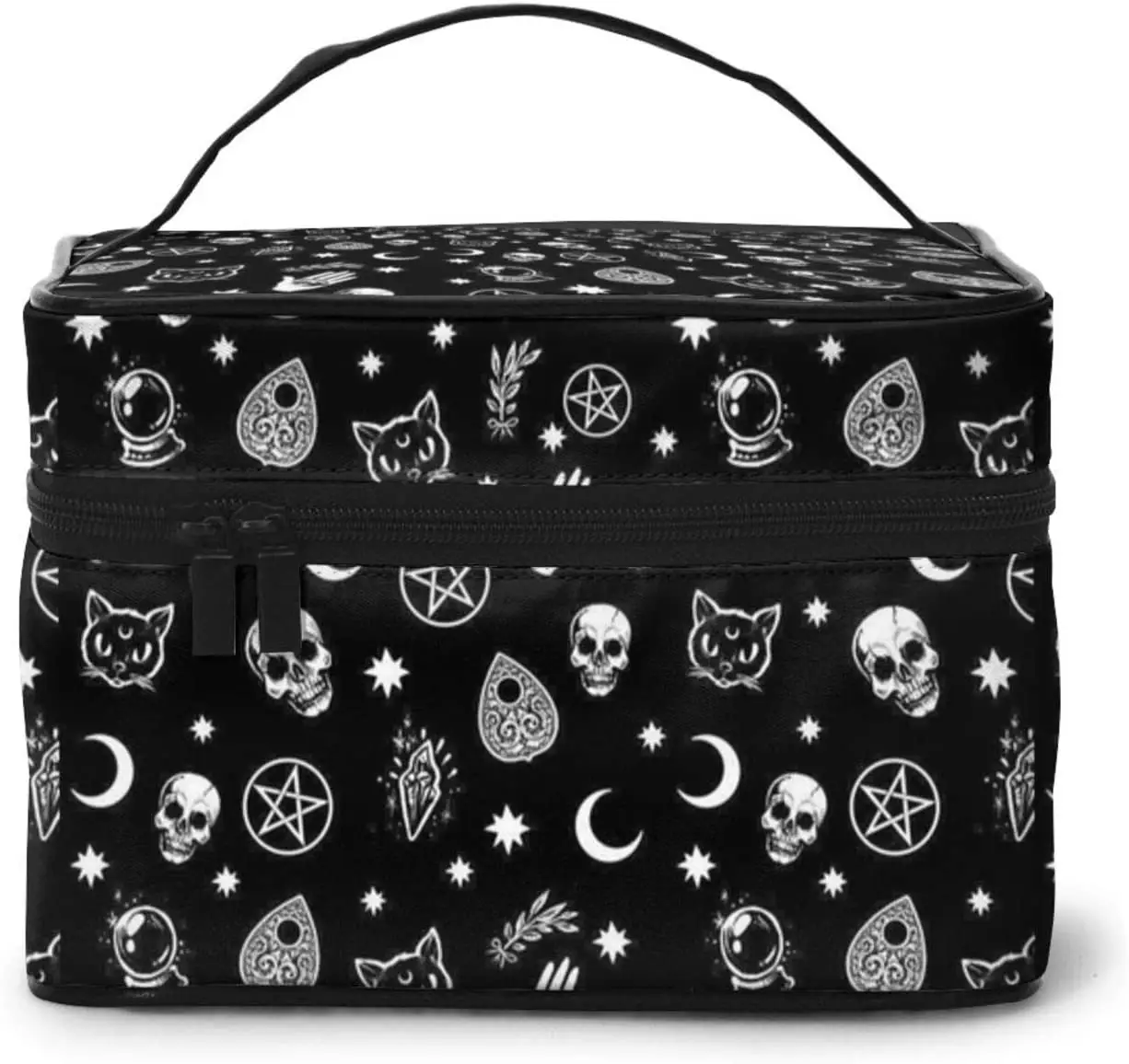 

Moon Gothic Pattern Travel Makeup Bag for Women Portable Train Cosmetic Case with Handle Organizer Artist Storage Toiletry Bags