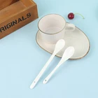 1 шт. фарфоровая кофейная мини-ложка, белая керамическая чайная, Кофейная, сахарная, десертная ложка, ложка для мороженого, чая, кухонный инструмент, размер LS
