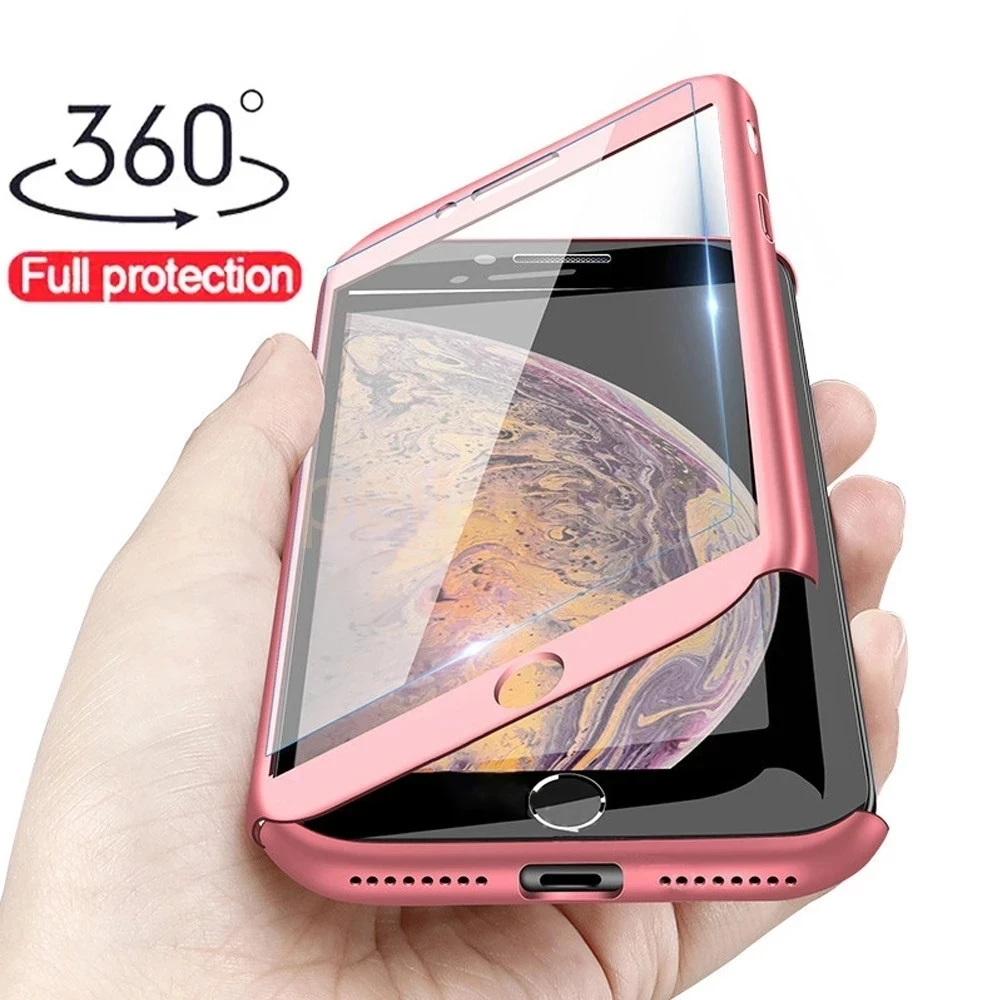 

360 Full Cover Phone Case For iPhone 13Pro 12 11Promax Protective Case For iPhone XS MAX XR SE2020 8 6 6s 7 Plus 11 With Glass