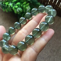 natural green rutilated quartz bracelet women men 11 8mm cat eye gemstone stretch crystal round beads aaaaa