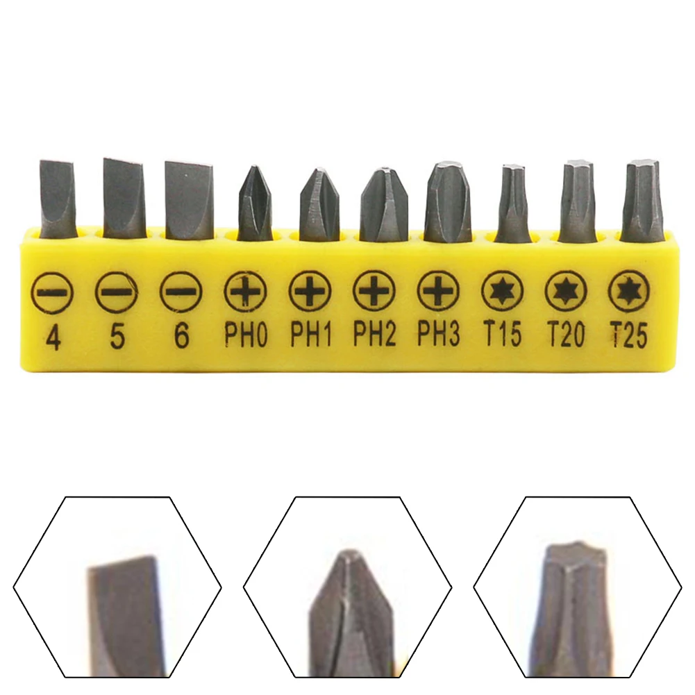 

10 Pcs Screwdriver Bit Kit 10 Different Specifications Drive Screwdriver Bit Metal Drill Bit Power Tool Parts