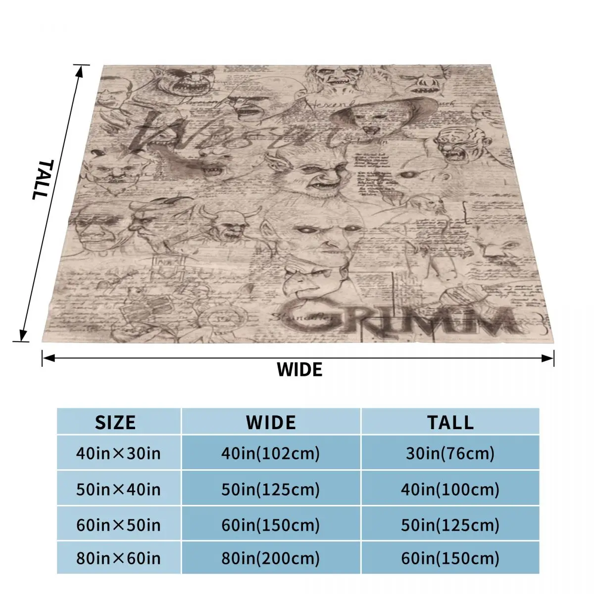 Ультрамягкое Флисовое одеяло Grimm - Wesen 2024