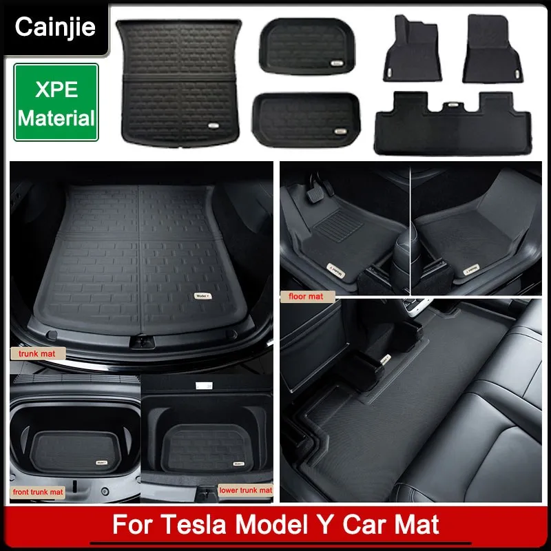 

Upgrade Car Pad For Tesla Model Y 2021-2023 Trunk Mat Fully Surrounded Floor Mats Waterproof Dirt-proof XPE Full Set Accessories