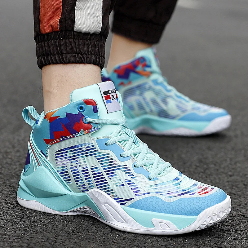

Brand Men Basketball Shoes High Top Breathable Non-slip Wearable Sports Shoes Gym Training Athletic Basketball Sneakers For Men