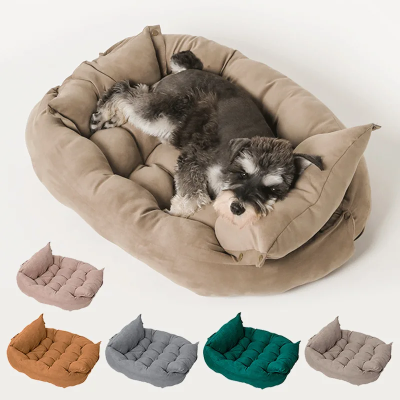 

Dog Sofa Pet Bed Kennel Mat Soft Puppy Beds Cat House Warm Pets Couch Cats Supplies Large Dog Winter Multifunction Accessories