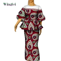 african clothes 2 pcs set ankara fashion print top and skirt dashiki party outfit african boubou women robe skirt set wy9747