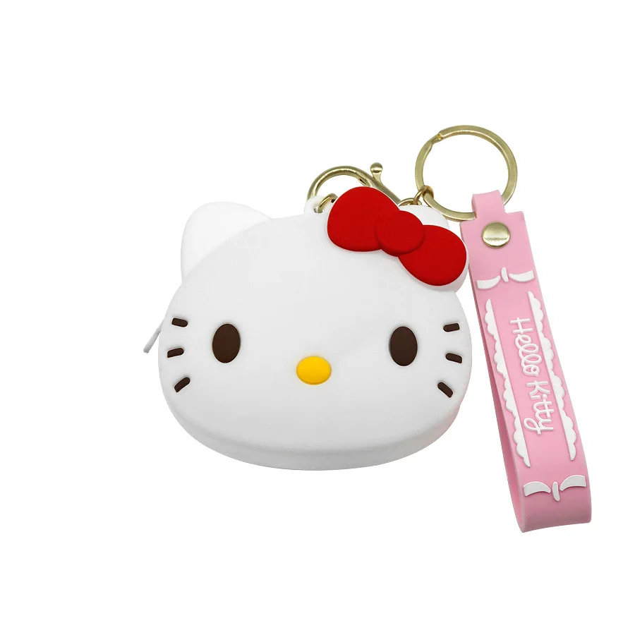 Kawaii Mini Wallet Cute Keychain Pendant Silicone Bag Cartoonwallet  Figure Earphone Storage Bag  2023New