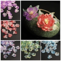 10pcs flora petal 19x18mm lampwork crystal glass loose pendants beads for jewelry making diy crafts flower findings