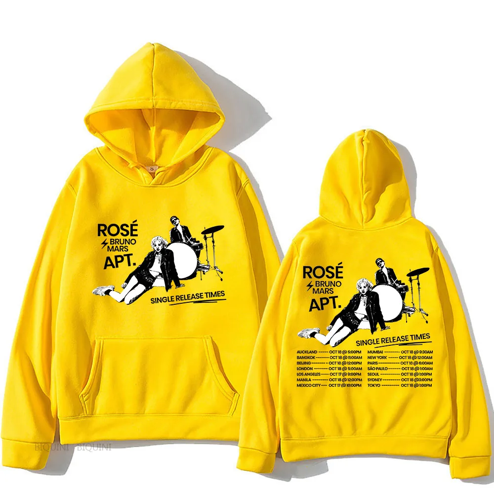 APT 2024 новый сезон с капюшоном ROSÉ и Bruno Mars повседневная модная толстовка карманом