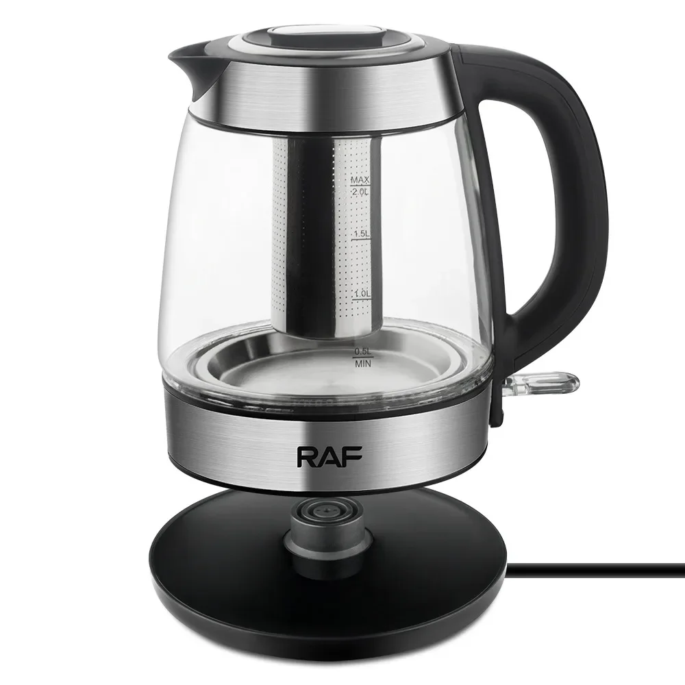 

2L Electric Glass Kettle+ w/ Rapid-Boiling, Stainless Steel Tea Infuser Included, BPA-Free