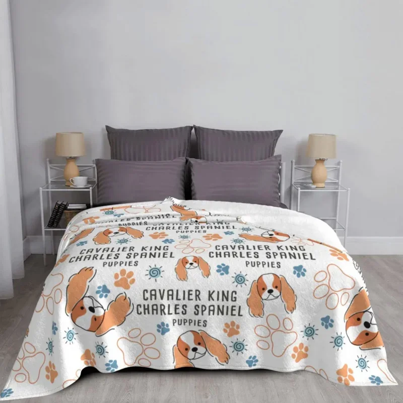 

Cavalier King Charles Spaniel Blankets Fleece Summer Cute Animal Dog Multi-Function Soft Throw Blanket For Bed Outdoor Quilt