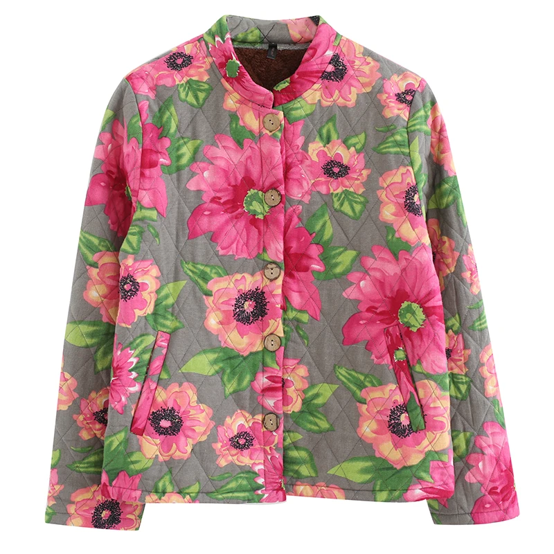 Женское утепленное пальто из хлопка однобортное винтажное Паркера с длинным