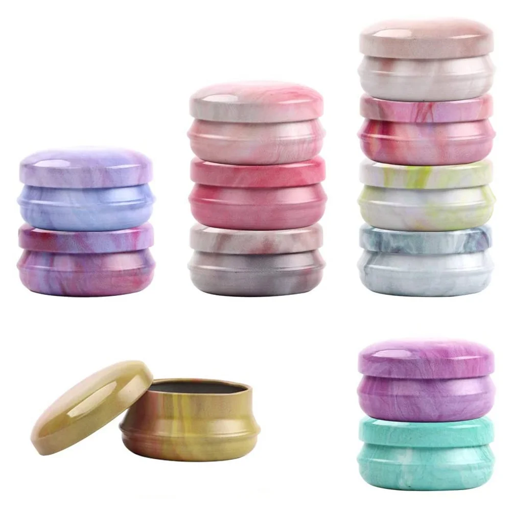 

12PCS Round Tinplate Fashion Powder Jar Box Storage Bottle for Home Outdoor